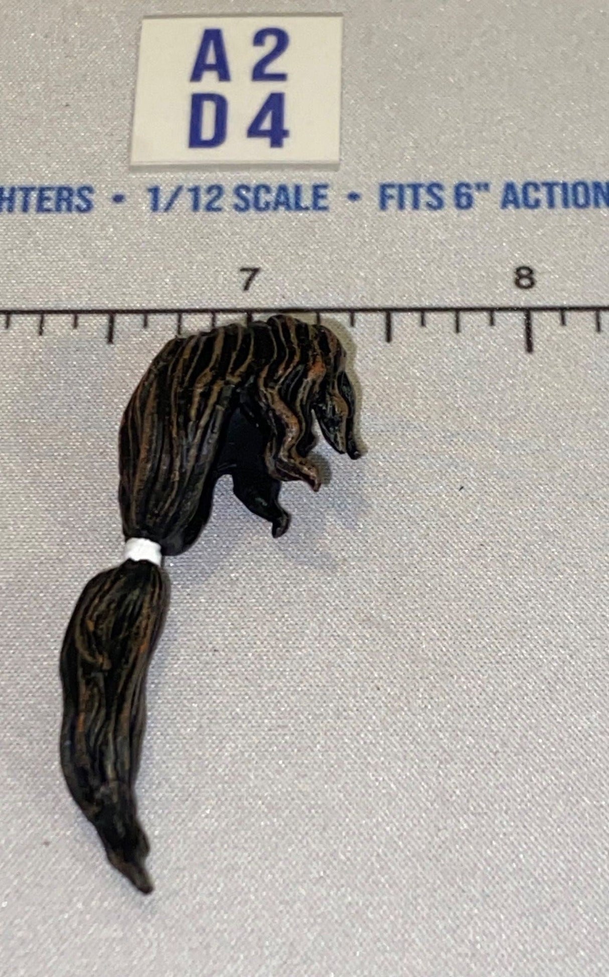 1/12 Scale Ninja Long Dark Wavy Hair Piece with Ponytail - Icon Heroes