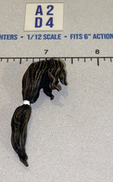 1/12 Scale Ninja Long Dark Wavy Hair Piece with Ponytail - Icon Heroes