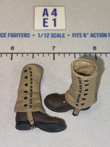 1/12 Scale WWII US Era Boots with Leggins Pair