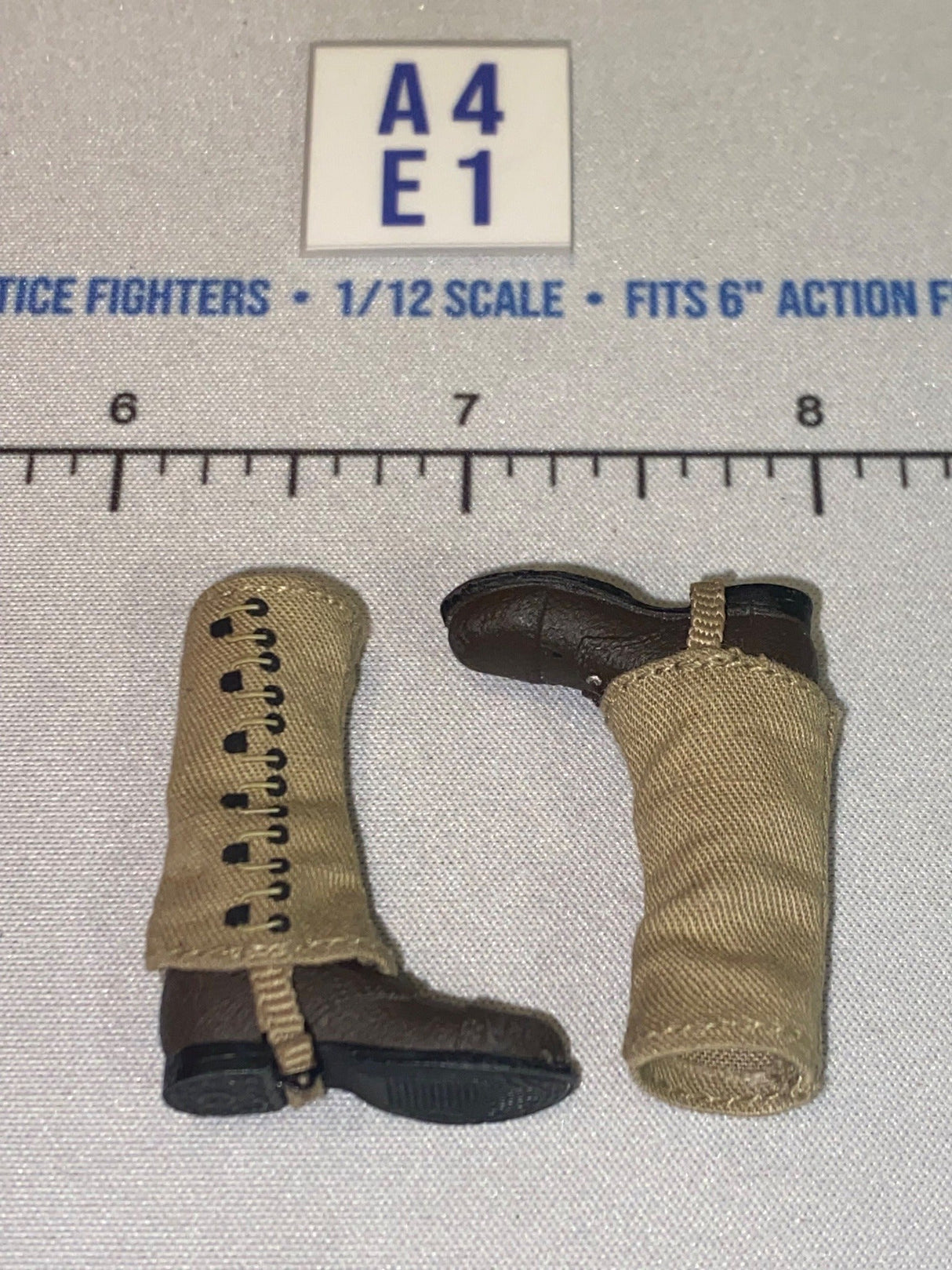 1/12 Scale WWII US Era Boots with Leggins Pair