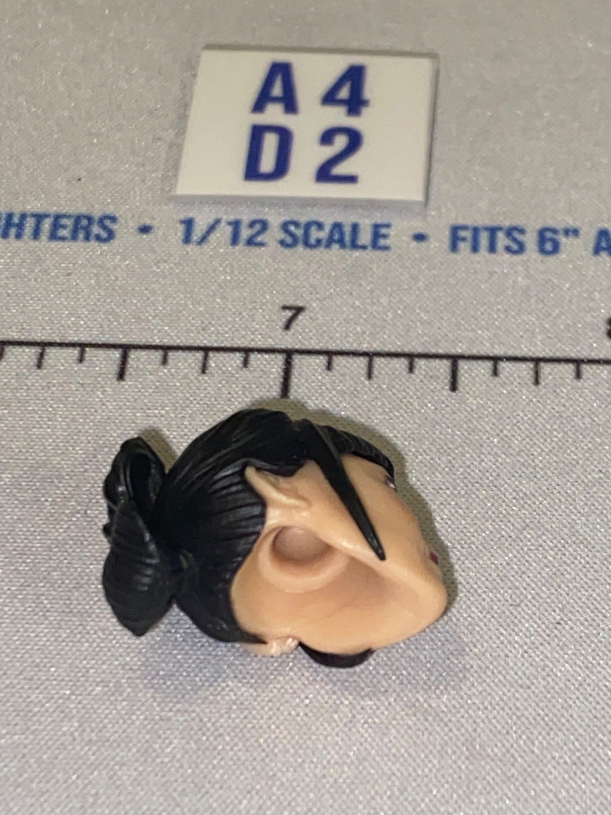 1/12 Scale GI Joe Classified Asian Female Head Sculpt with Black Updo Hair