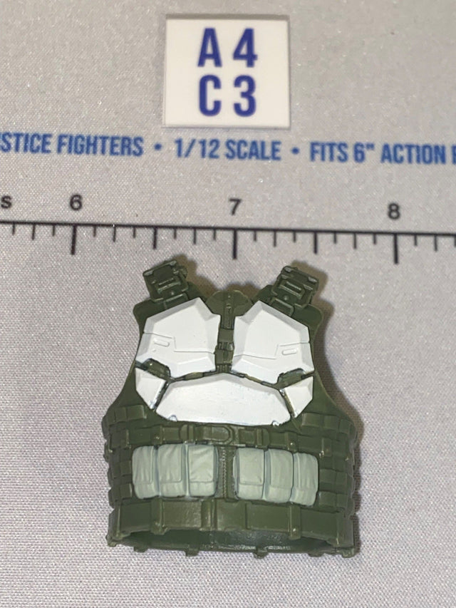 1/12 Scale Valaverse Modern Era Olive Drab Tactical Plate Carrier Vest with Ammunition Pouches