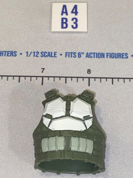 1/12 Scale Modern Era Olive Drab Tactical Plate Carrier Vest with Ammunition Pouches - Valaverse