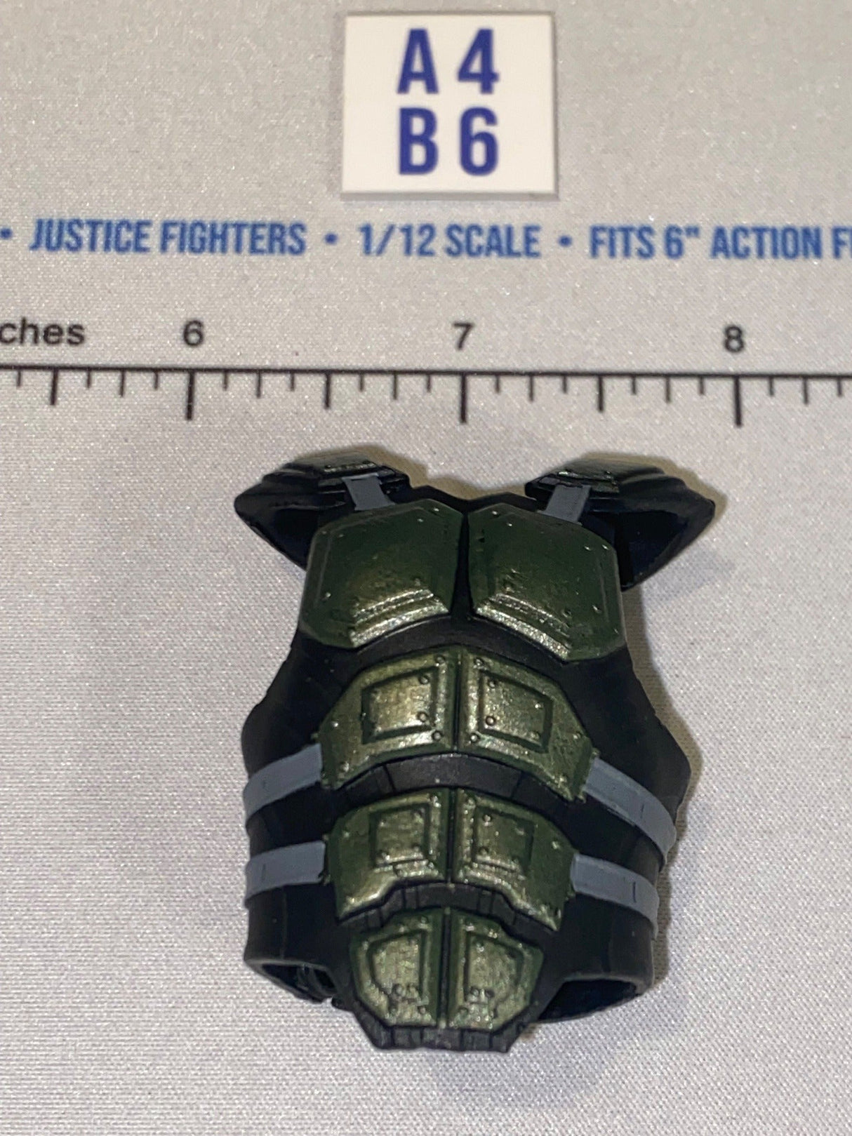 1/12 Scale Valaverse Modern Era Science Fiction Body Armor Vest - Black and Green