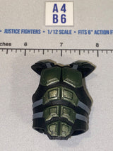 1/12 Scale Valaverse Modern Era Science Fiction Body Armor Vest - Black and Green