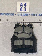 1/12 Scale Modern Era Black and Gray Tactical Body Armor Vest - Valaverse