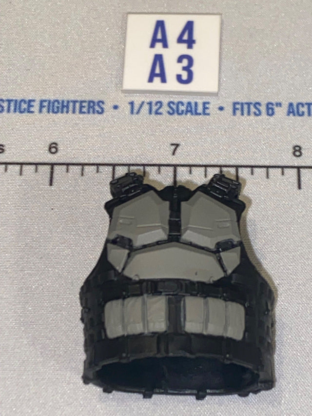 1/12 Scale Modern Era Black and Gray Tactical Body Armor Vest - Valaverse
