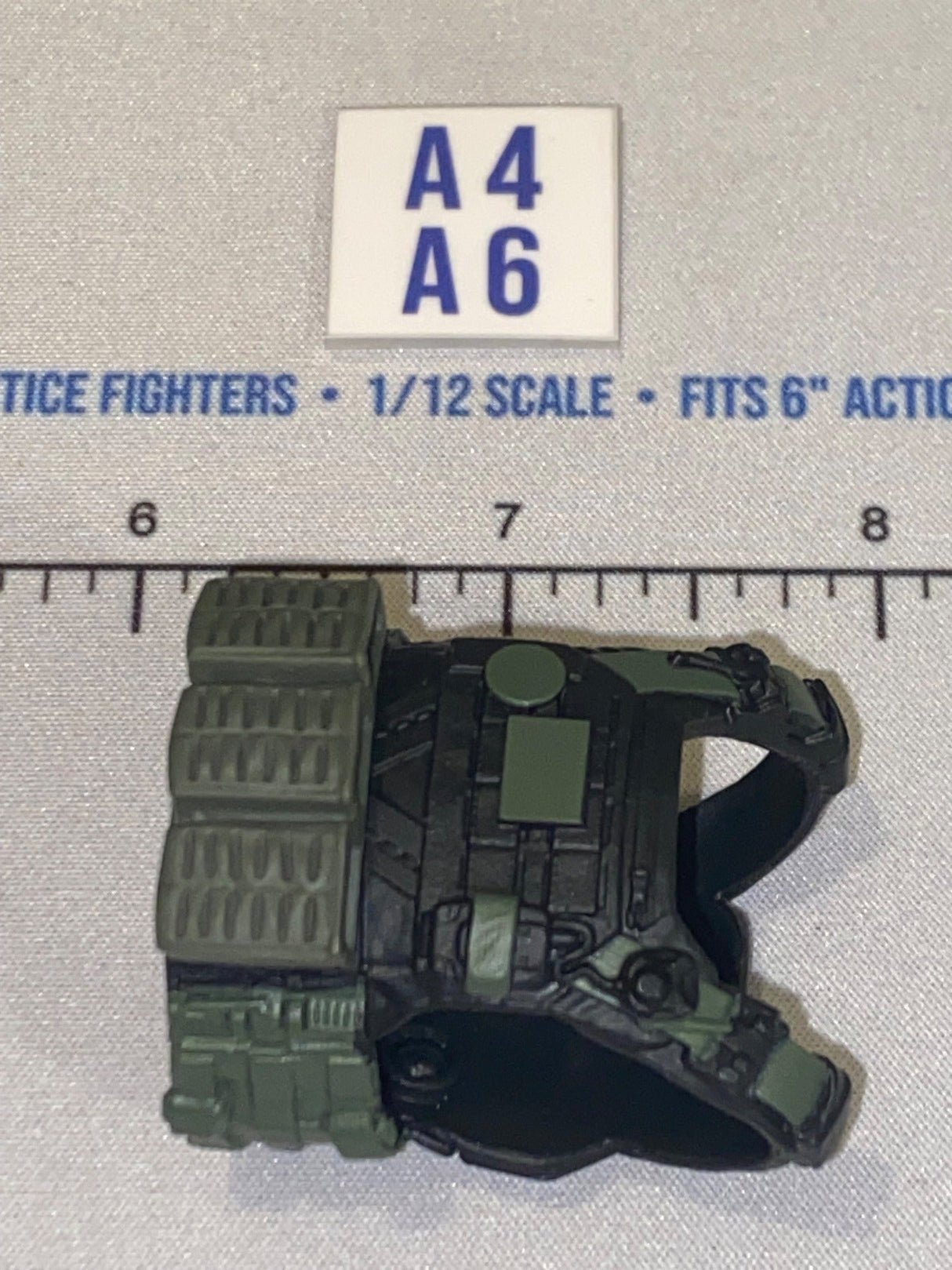 1/12 Scale Modern Era Olive Drab and Black Tactical Plate Carrier Vest with Ammunition Pouches - Valaverse