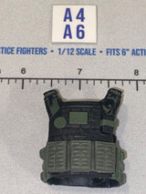 1/12 Scale Modern Era Olive Drab and Black Tactical Plate Carrier Vest with Ammunition Pouches - Valaverse