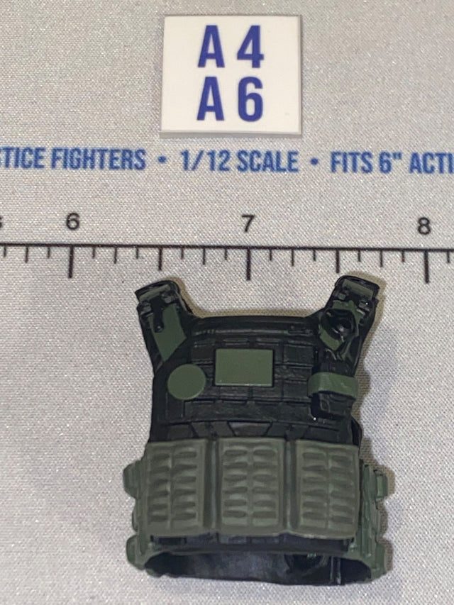 1/12 Scale Modern Era Olive Drab and Black Tactical Plate Carrier Vest with Ammunition Pouches - Valaverse