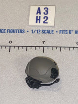 1/12 Scale Modern Era Gray Tactical Helmet with Communications Headset - Valaverse