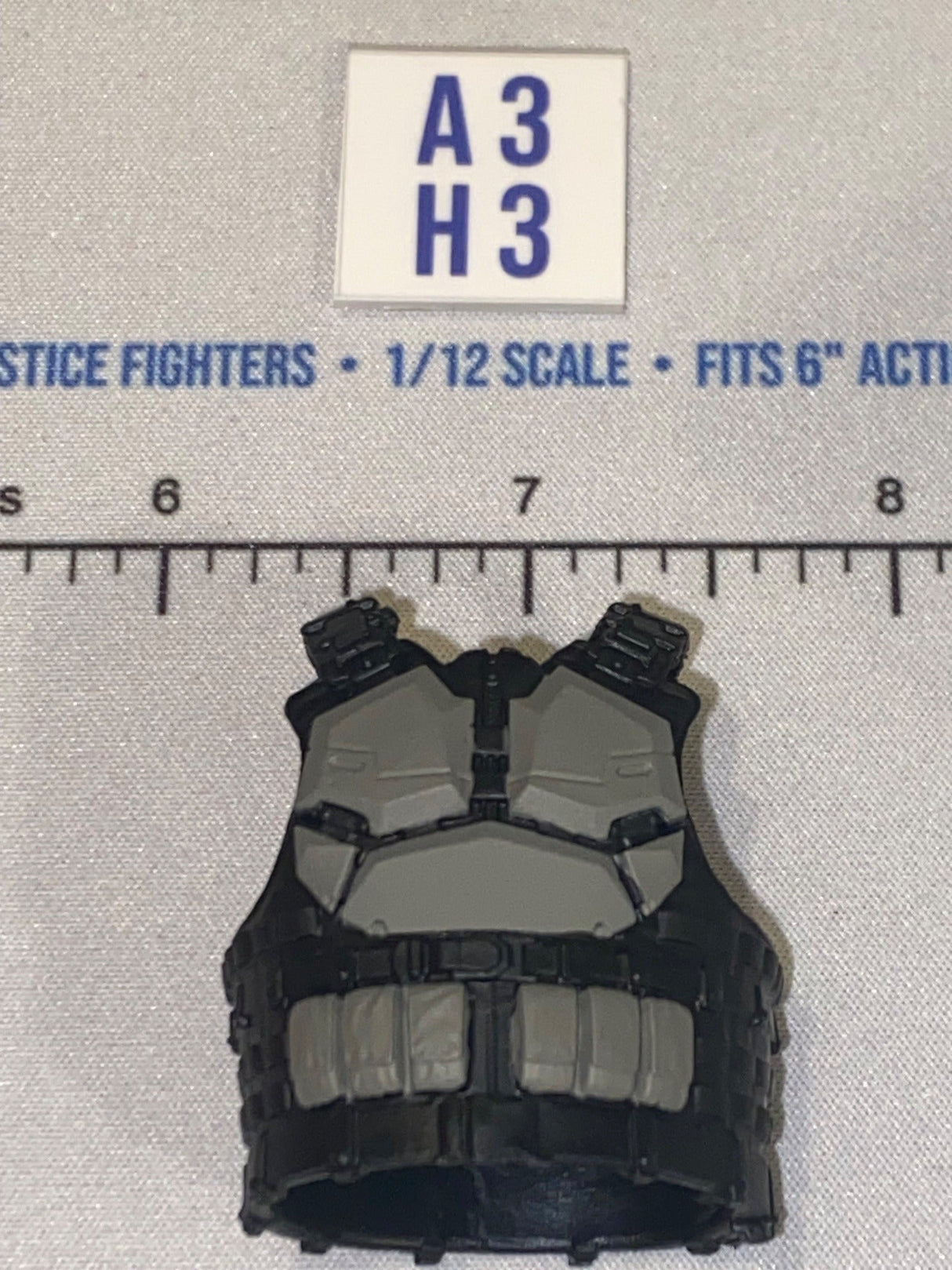 1/12 Scale Modern Era Black and Gray Tactical Body Armor Vest - Valaverse
