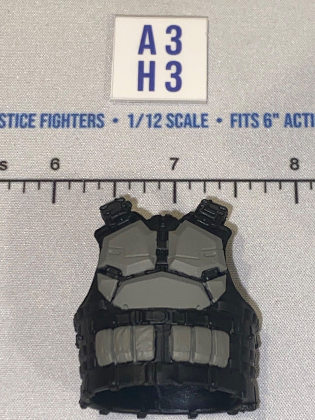 1/12 Scale Modern Era Black and Gray Tactical Body Armor Vest - Valaverse