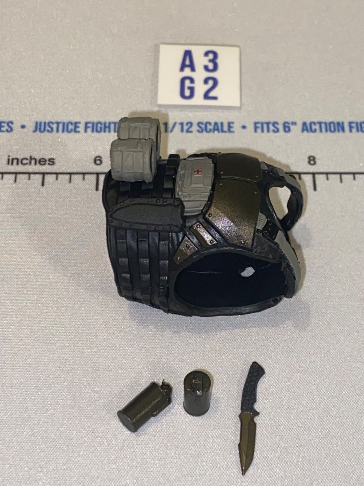 1/12 Scale Modern Era Tactical Body Armor Vest - Black and Olive - Valaverse