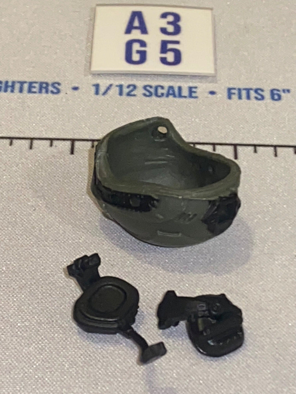 1/12 Scale Valaverse Modern Era Olive Drab Tactical Helmet with Communications Headset