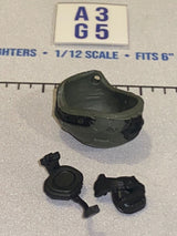 1/12 Scale Valaverse Modern Era Olive Drab Tactical Helmet with Communications Headset