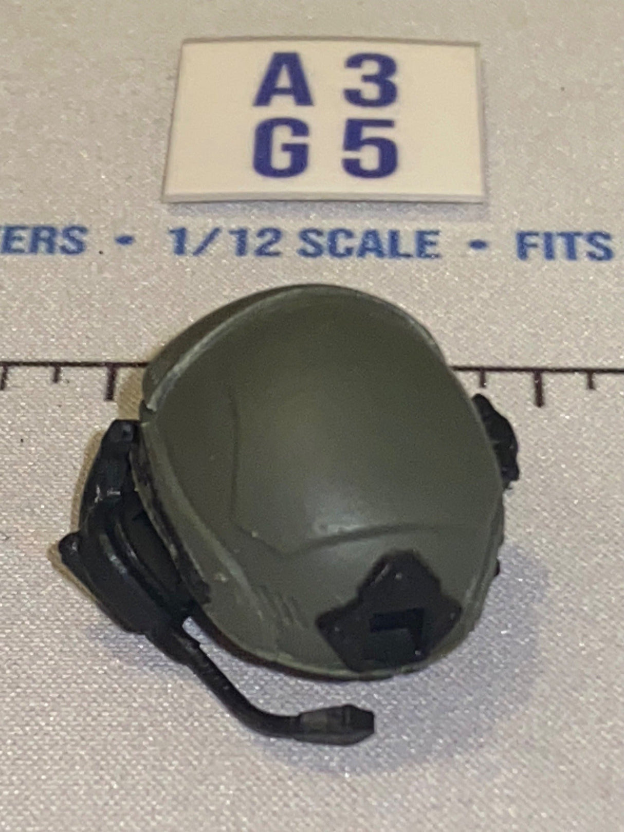 1/12 Scale Valaverse Modern Era Olive Drab Tactical Helmet with Communications Headset