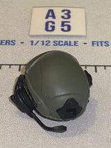 1/12 Scale Valaverse Modern Era Olive Drab Tactical Helmet with Communications Headset