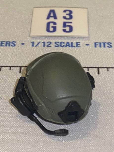 1/12 Scale Valaverse Modern Era Olive Drab Tactical Helmet with Communications Headset