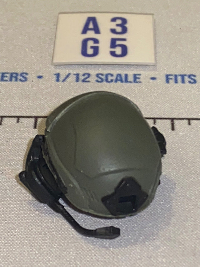1/12 Scale Valaverse Modern Era Olive Drab Tactical Helmet with Communications Headset