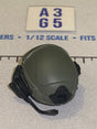 1/12 Scale Valaverse Modern Era Olive Drab Tactical Helmet with Communications Headset