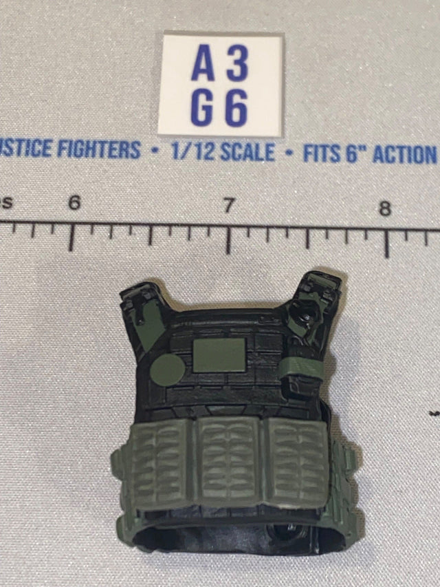 1/12 Scale Modern Era Olive Drab and Black Tactical Body Armor Vest - Valaverse