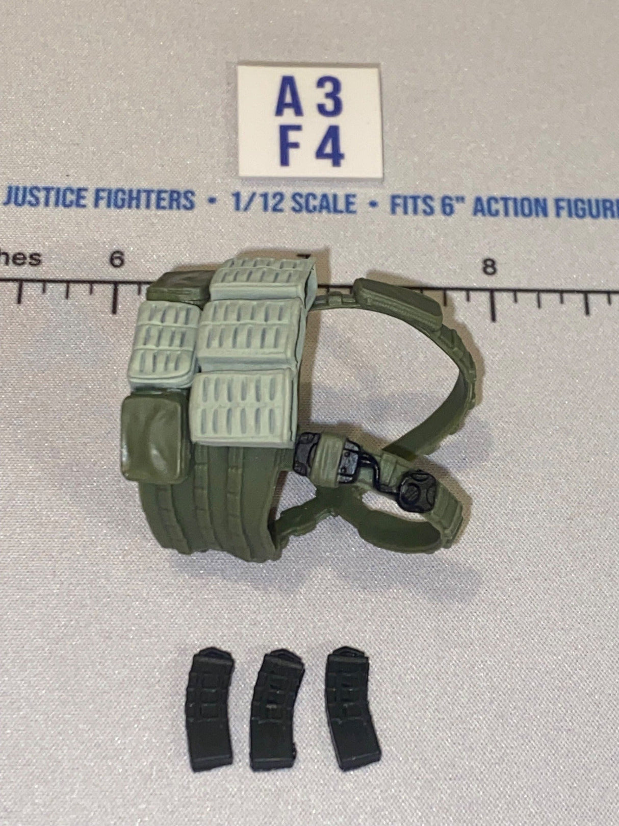 1/12 Scale Valaverse Modern Era Olive Drab Tactical Chest Rig and Magazine Belt Set