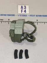 1/12 Scale Valaverse Modern Era Olive Drab Tactical Chest Rig and Magazine Belt Set