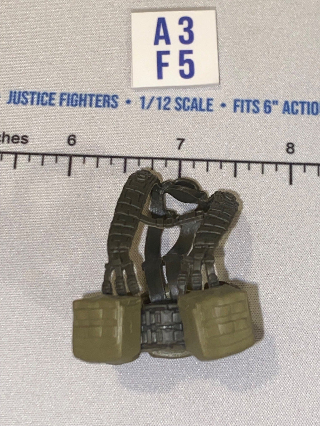 1/12 Scale Valaverse Modern Era Tan and Black Tactical Chest Rig with Ammunition Pouches