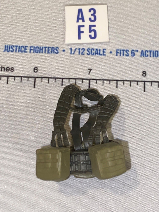 1/12 Scale Valaverse Modern Era Tan and Black Tactical Chest Rig with Ammunition Pouches