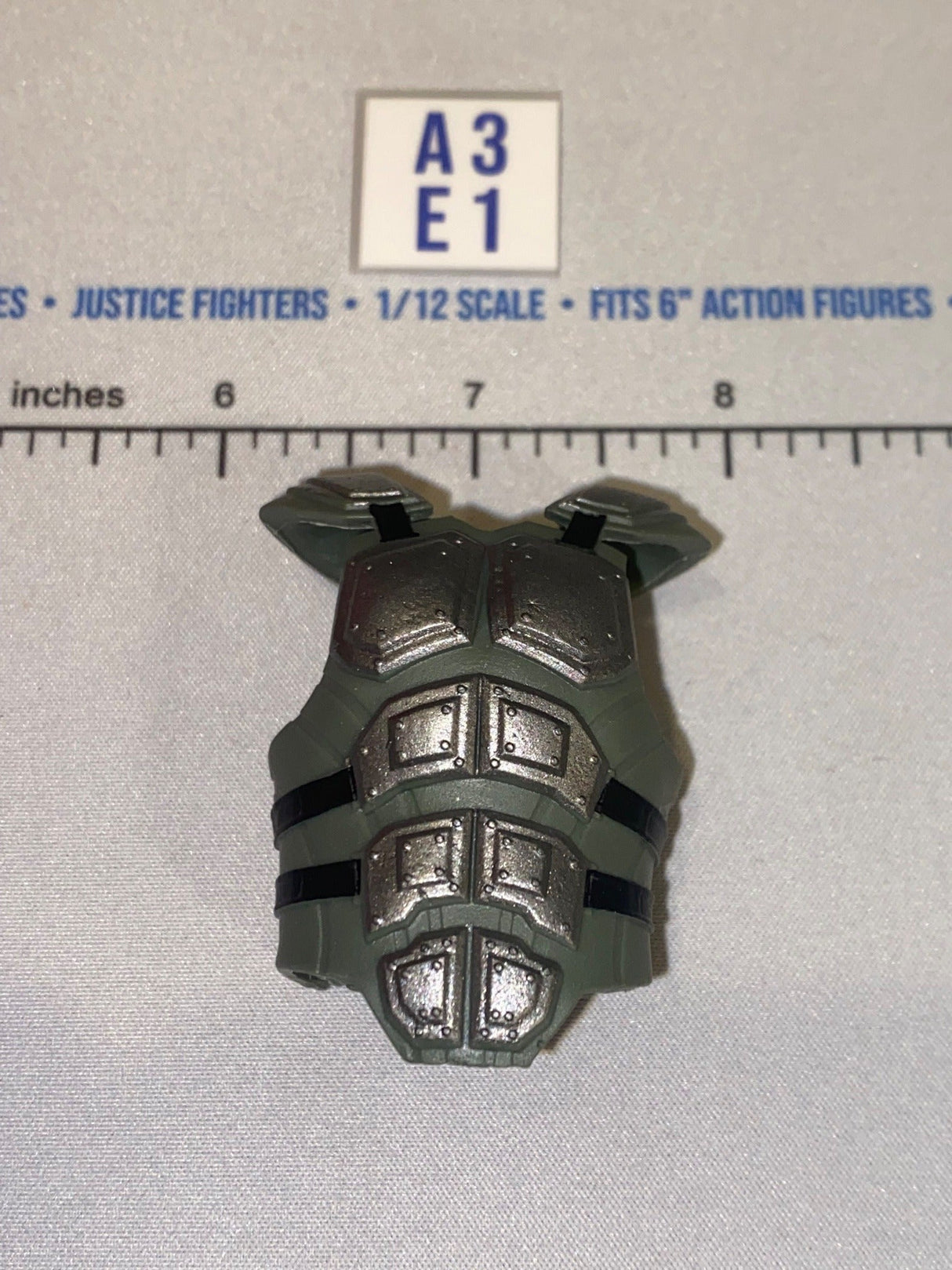 1/12 Scale Science Fiction Body Armor Vest Olive Drab and Dark Silver - Valaverse