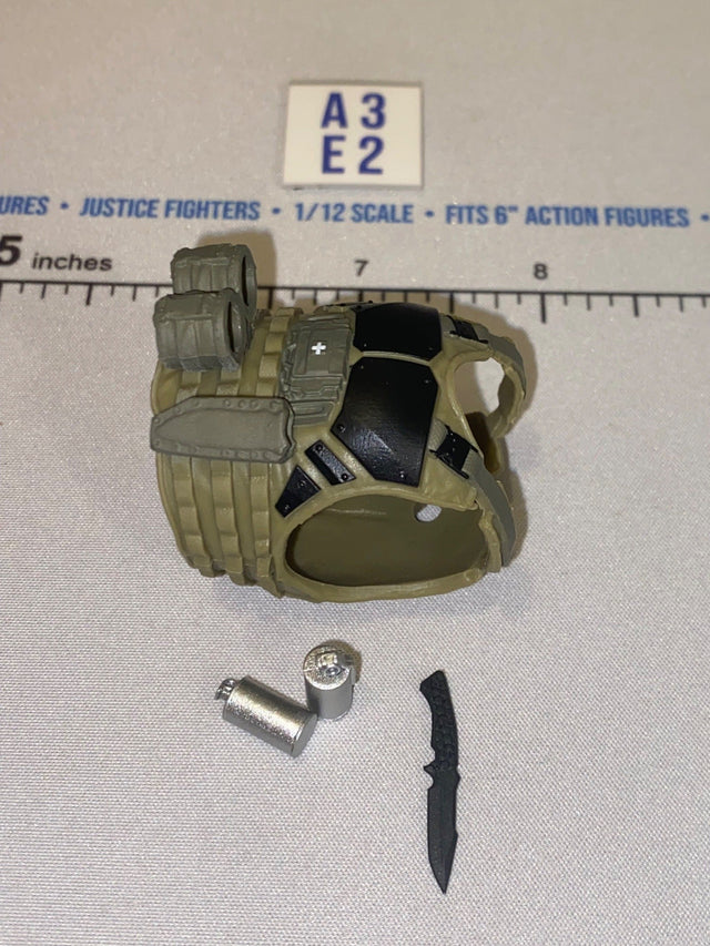 1/12 Scale Modern Era Tactical Body Armor Vest with Knife and Grenade - Valaverse