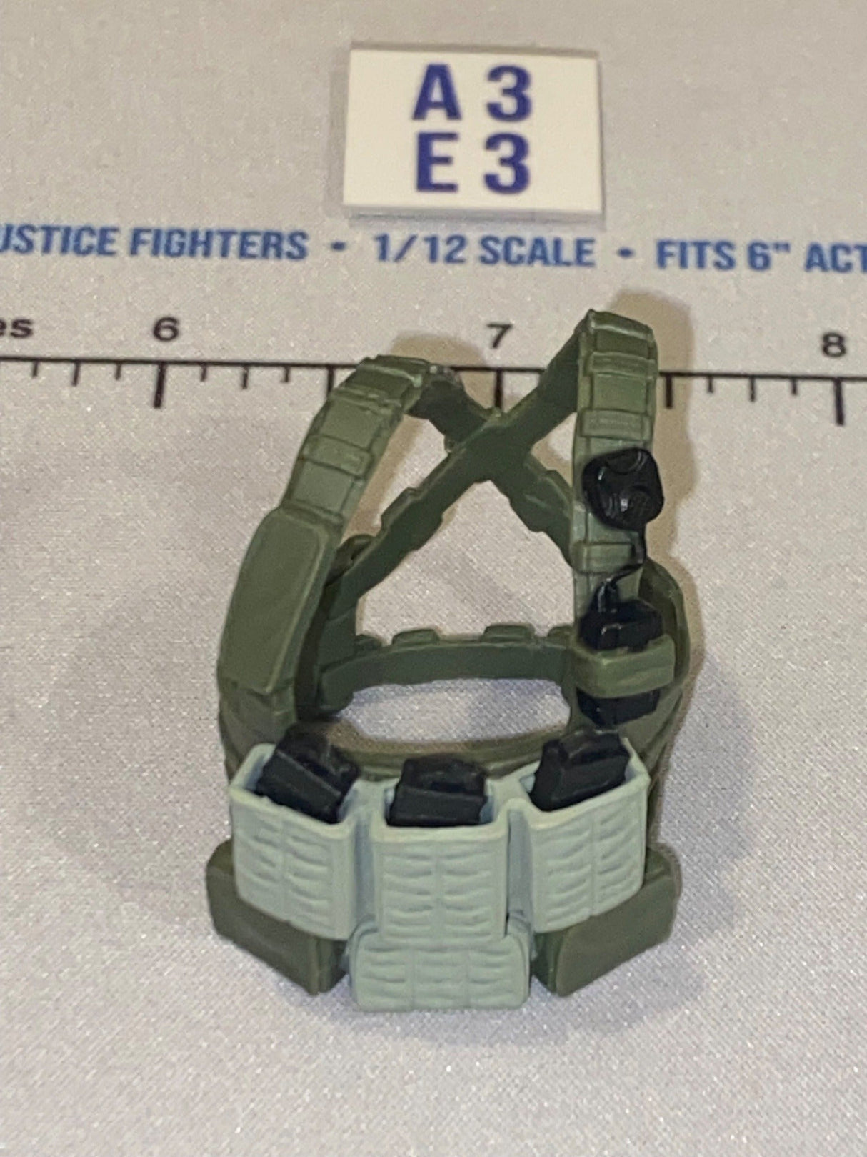 1/12 Scale Modern Era Olive Drab Tactical Chest Rig with Ammunition Pouches - Valaverse