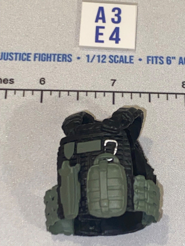 1/12 Scale Modern Era Black and Olive Drab Tactical Body Armor Vest - Valaverse