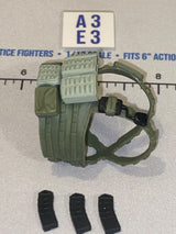 1/12 Scale Modern Era Olive Drab Tactical Chest Rig with Ammunition Pouches - Valaverse