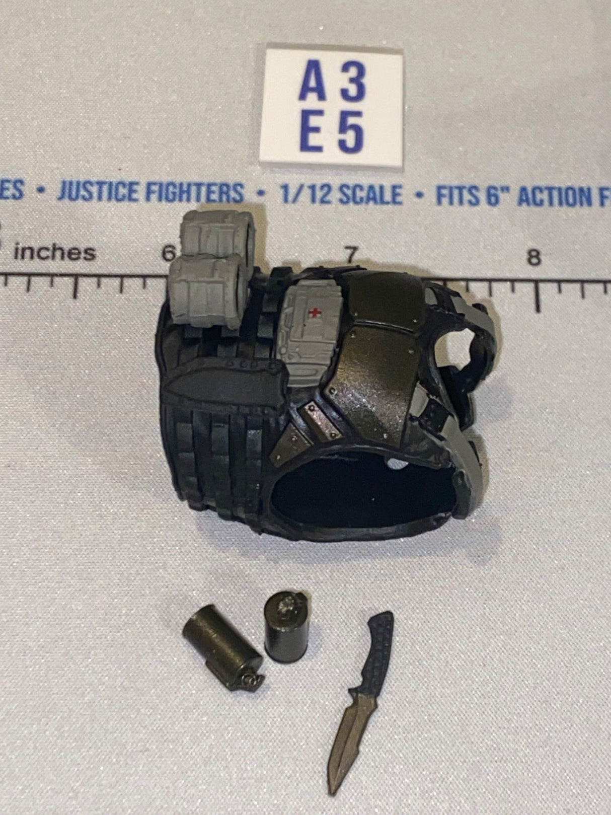 1/12 Scale Modern Era Tactical Body Armor Vest - Black and Olive - Valaverse