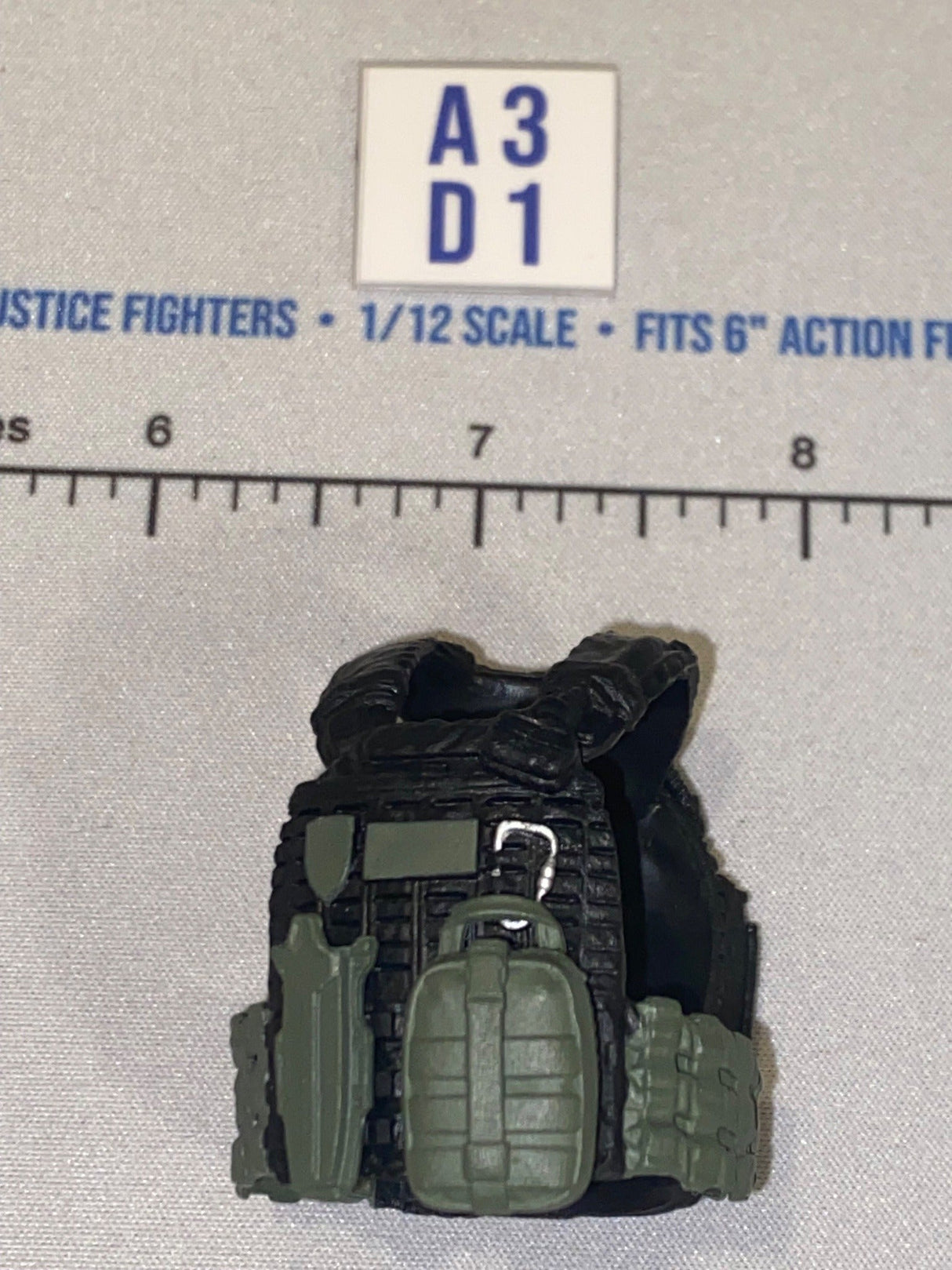 1/12 Scale Modern Era Black and Olive Drab Tactical Body Armor Vest - Valaverse