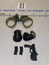 1/12 Scale Valaverse Modern Era Tan and Black Knee Pads and Pistol Thigh Rig Set