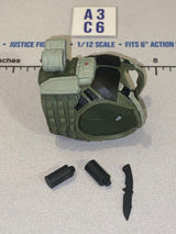 1/12 Scale Modern Era Olive Drab and Grey Tactical Body Armor Vest - Valaverse