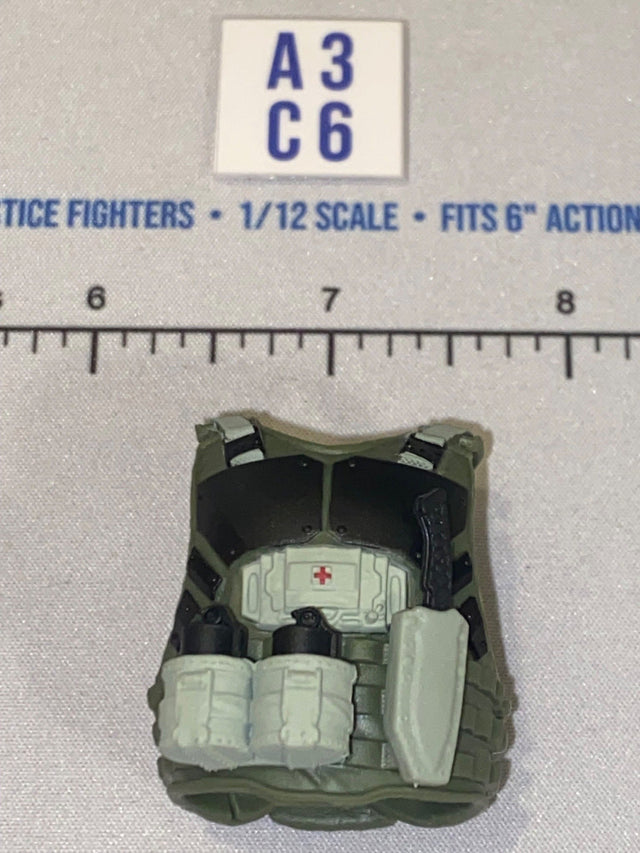 1/12 Scale Modern Era Olive Drab and Grey Tactical Body Armor Vest - Valaverse