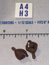 1/12 Scale Male Fist Hands with Trigger Finger Set - African American