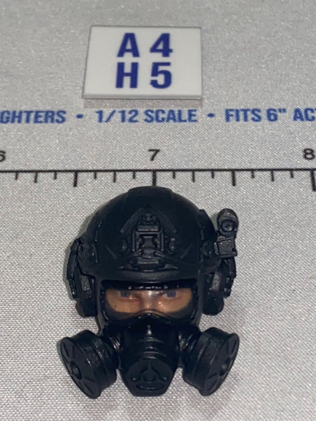 1/12 Scale Valaverse Modern Era Full Face Tactical Helmet with Gas Mask Head Sculpt