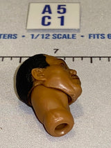 1/12 Scale Male Head Sculpt with Dark Hair - Brown Skin - Star Wars Black Series