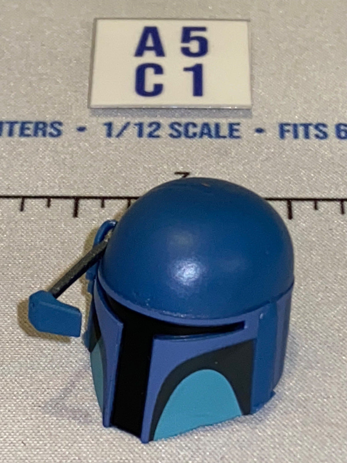 1/12 Scale Mandalorian Style Blue Helmet with Range Finder - Star Wars Black Series