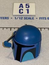 1/12 Scale Mandalorian Style Blue Helmet with Range Finder - Star Wars Black Series
