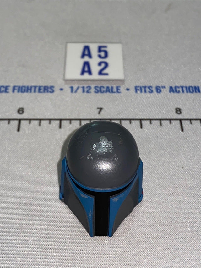1/12 Scale Mandalorian Helmet - Star Wars Black Series - Blue/Grey