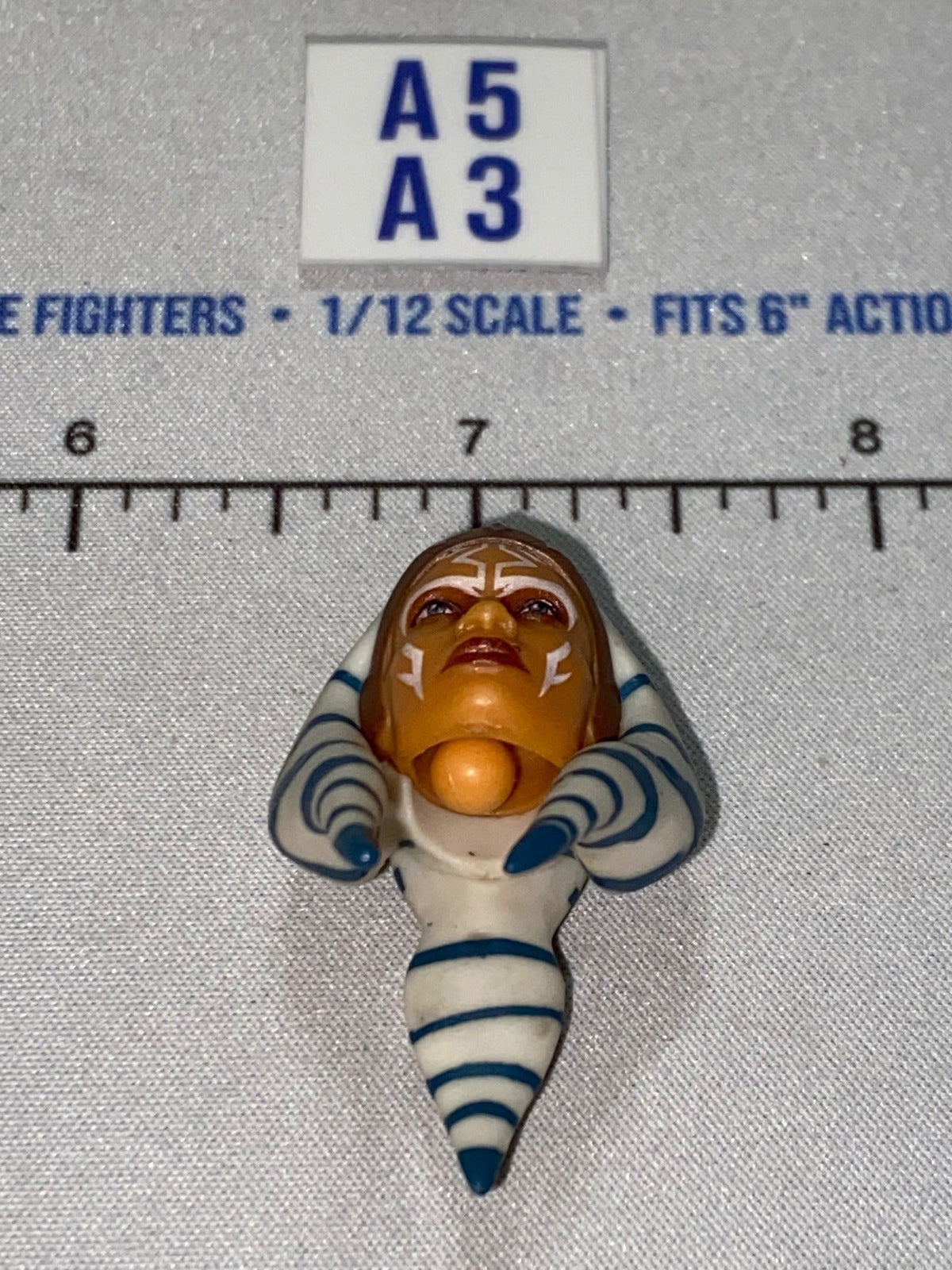 1/12 Scale Ahsoka Tano Head Sculpt with Montrals and Lekku - Star Wars Black Series