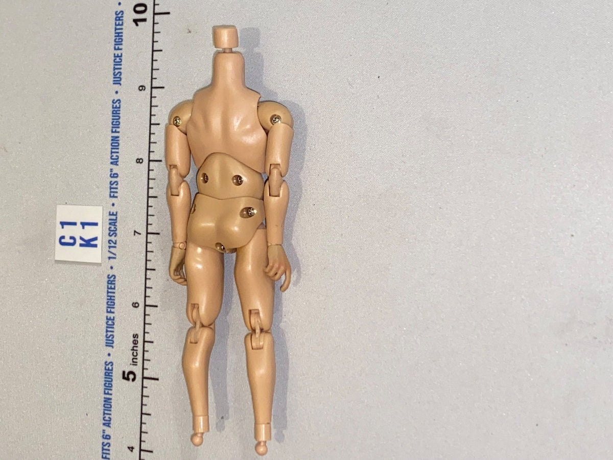 1/12 Scale Nude Male Action Figure Body - Headless