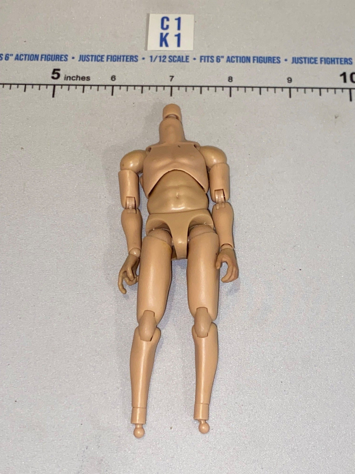 1/12 Scale Nude Male Action Figure Body - Headless