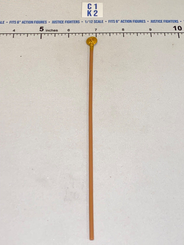 1/12 Scale Fantasy Magic Staff / Scepter with Ornate Gold Topper - Indiana Jones